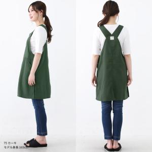 サロペット エプロン 脇ボタン ワンピース 無...の詳細画像5