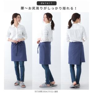 ミドル丈 腰巻き エプロン ギャルソンエプロン...の詳細画像3