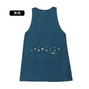M〜3Lサイズ ワンポイント花柄エプロン ワン...の詳細画像2