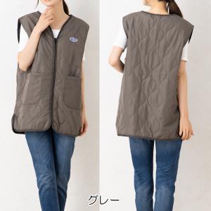 中綿ベスト エプロン チュニック 冬用 暖かい...の詳細画像4