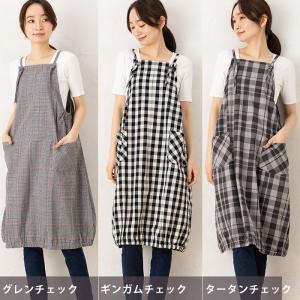 エプロン ワンピース おしゃれ かぶるだけ ロ...の詳細画像4