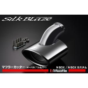 シルクブレイズ マフラーカッター (オーバル/シルバー)　[N BOX/N BOXカスタム/N BOXスラッシュ]純正バンパー用｜aps-charge2015