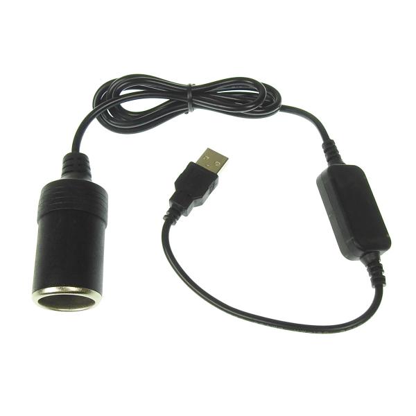 [DC-USB-1M] シガーアダプター USB 5Vポートをシガーソケット12Vに変換するアダプタ...