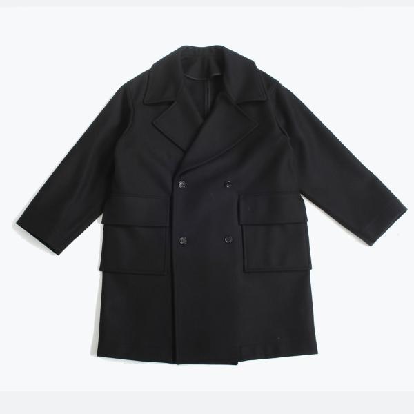 ATHA アタ ダブルメルトン オーバーサイズ ピーコート ブラック DOUBLE MELTON O...