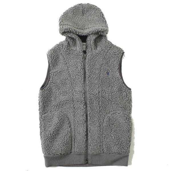 Gymphlex ジムフレックス ダブルジップ ボアベスト グレー DK.HEATHER GREY