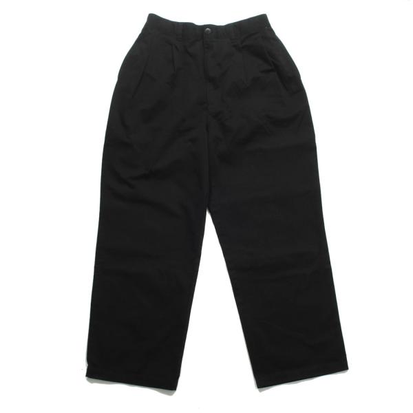 GYMPHLEX ジムフレックス コットンチノ 2タック イージーパンツ ワイドパンツ ブラック M