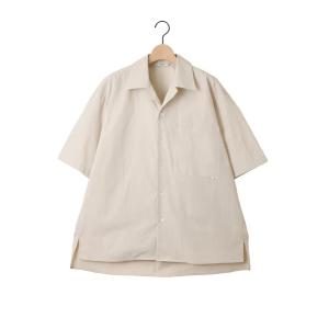 amne アンヌ オープンカラーシャツ シャンブレー 半袖 CHAMBRAY japon shirts SAND｜aptc