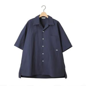amne アンヌ オープンカラーシャツ シャンブレー 半袖 CHAMBRAY japon shirts INK｜aptc
