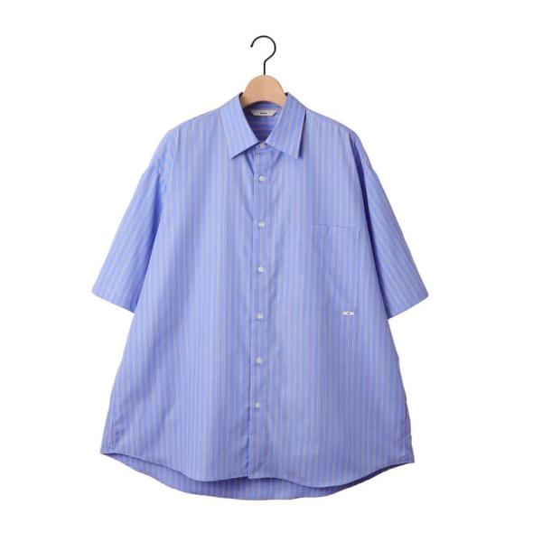 amne アンヌ スーピマコットン マルチストライプ 半袖　シャツ PIMA STRIPE half...