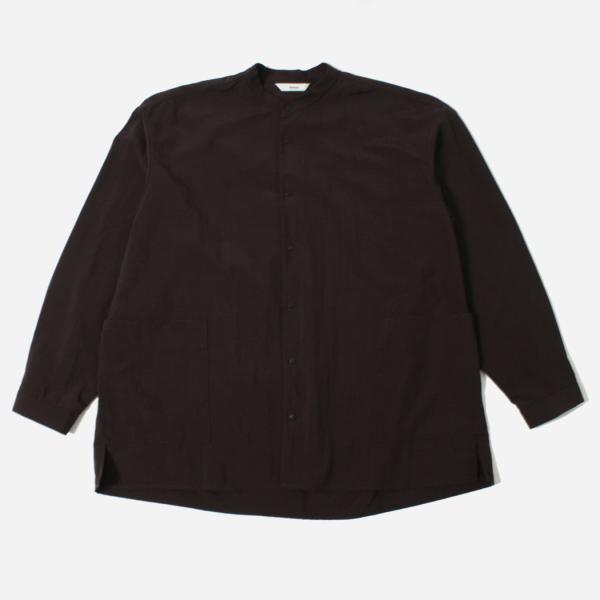 amne アンヌ ナイロン パーク シャツ ブラウン NYLON park shirts CHOCO...