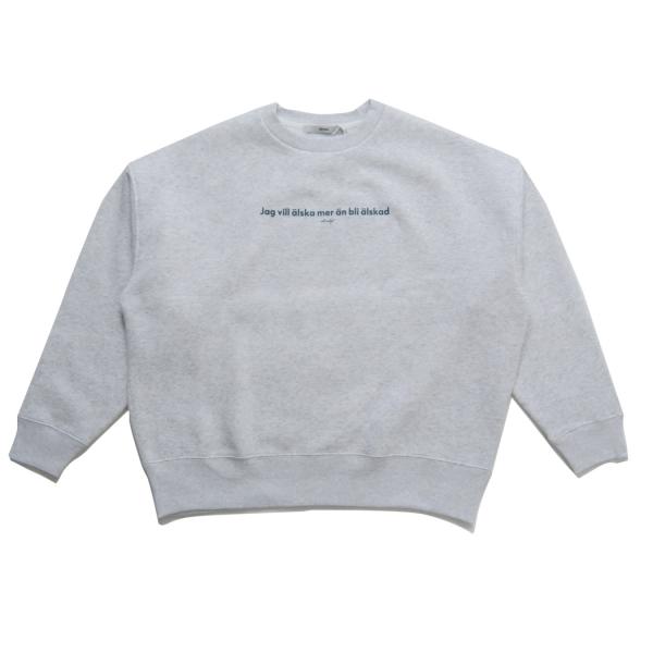 amne アンヌ "A.A.M" crew 裏起毛 クルーネック スウェット トレーナー アッシュ