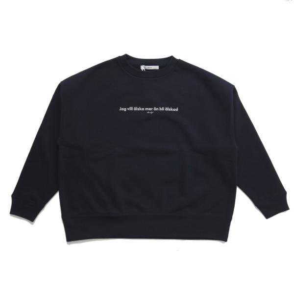 amne アンヌ "A.A.M" crew 裏起毛 クルーネック スウェット トレーナー ネイビー