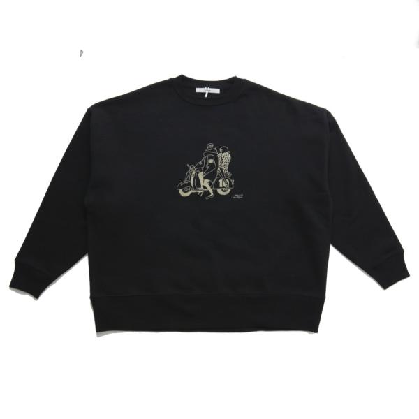 amne アンヌ "LOVER" crew 裏起毛 クルーネック プリント スウェット トレーナーブ...