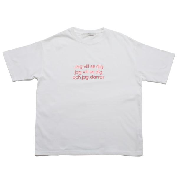 amne アンヌ タイポグラフィー Tシャツ ホワイト "A.A.F" half sleeve te...