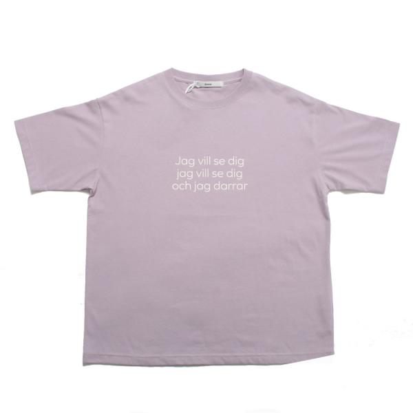 amne アンヌ タイポグラフィー Tシャツ ラベンダー "A.A.F" half sleeve t...