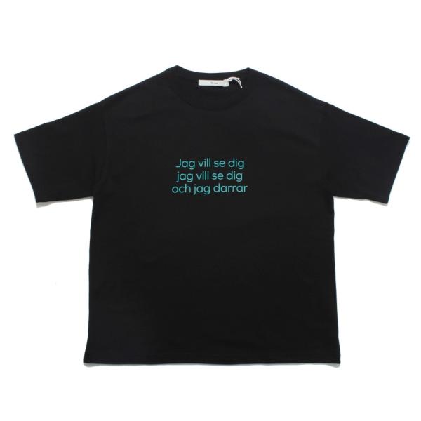 amne アンヌ タイポグラフィー Tシャツ ブラック "A.A.F" half sleeve te...