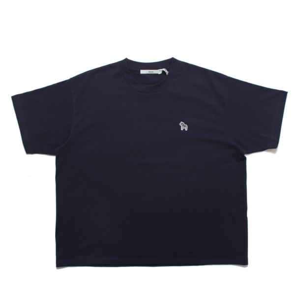 amne アンヌ Tシャツ ダーラナホース ネイビー "Dalahast" half sleeve ...
