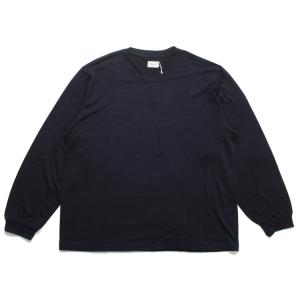 CAPERTICA カペルチカ ロンＴ 長袖 Tシャツ Super120s ウオッシャブルウール ネイビー NAVY｜aptc