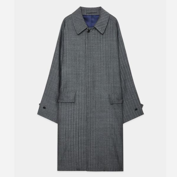 marka マーカ ウールサージ ワッシャータンブラー ラグランスリーブコート ヘリンボン グレー
