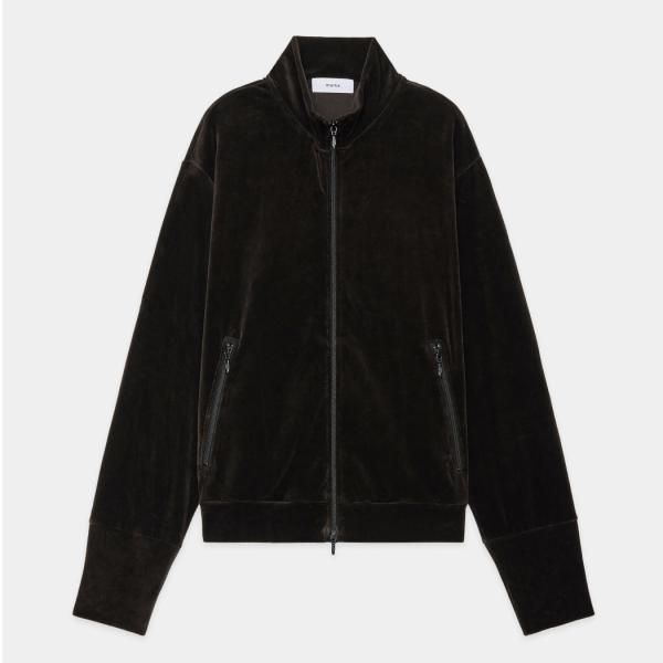 marka マーカ オーガニッコットンベロア フルジップトラックジャケット チャコール