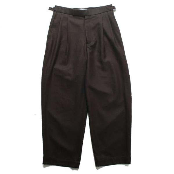 marka マーカ オフィサーパンツ 2プリーツ ワイド ダークブラウン OFFICER PANTS...