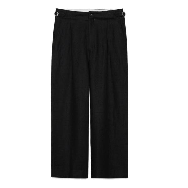 marka マーカ リネンへリンボン デニッシュアーミートラウザーズ ブラック