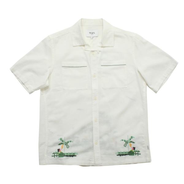 WAXLONDON ワックスロンドン ニュートン パラダイスステッチ キャンプカラー シャツ NEW...