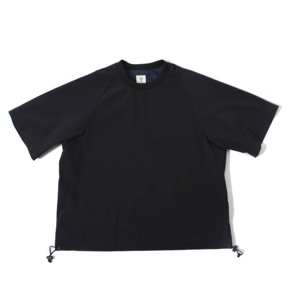 Scye サイ ナイロン 2way ストレッチ イージーケア Tシャツ ブラック