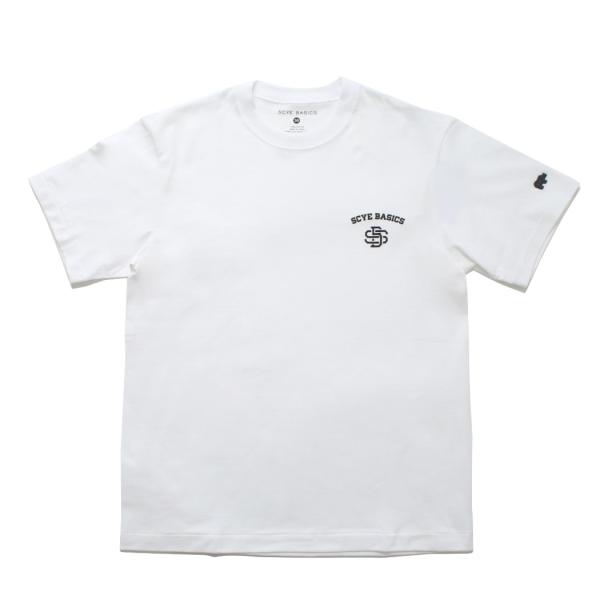 Scye BASICS サイベーシックス Tシャツ コットン ジャージー モノグラム ロゴ Tシャツ...