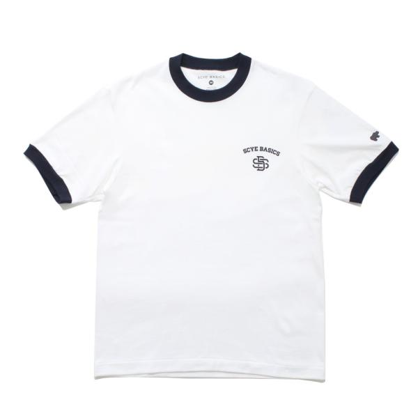 Scye サイ コットン ジャージー プリント リンガー Tシャツ Cotton Jersey Pr...