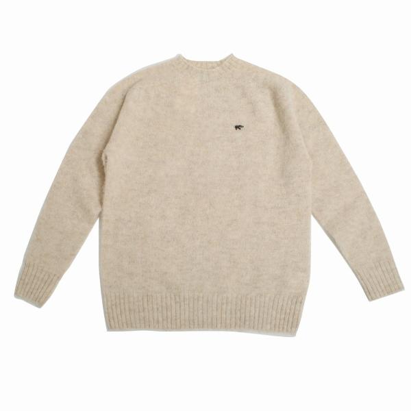 SCYE BASICS サイ シェットランドウール ブラッシュド クルーネックニット オートミール ...