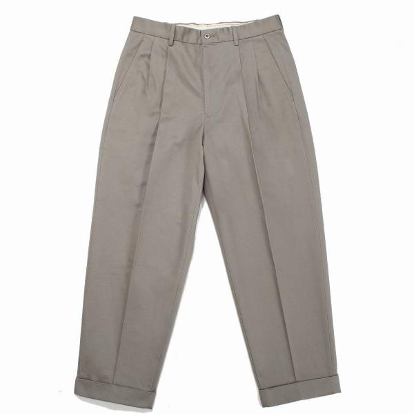 SCYE BASICS サイベーシックス パンツ サンホアキン綿 2プリーツ テーパード オリーブグ...