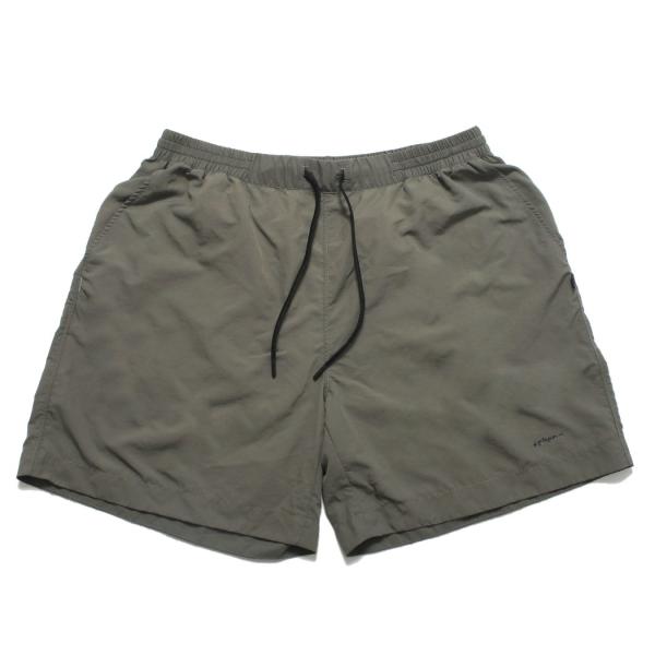 +phenix プラスフェニックス ワッシャーハーフパンツ 軽量ナイロン 撥水加工 カーキ