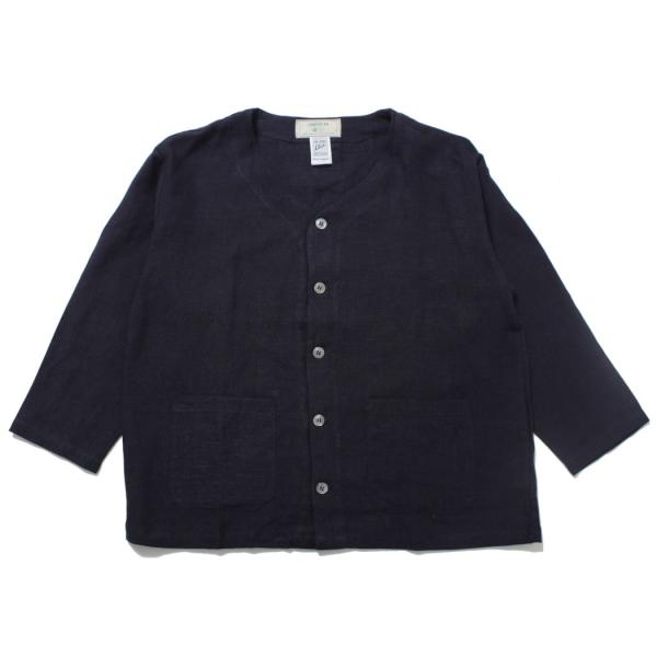 AuVraiChic BRITAIN オーブライシックブリテン アイリッシュ リネン ノーカラー ジ...