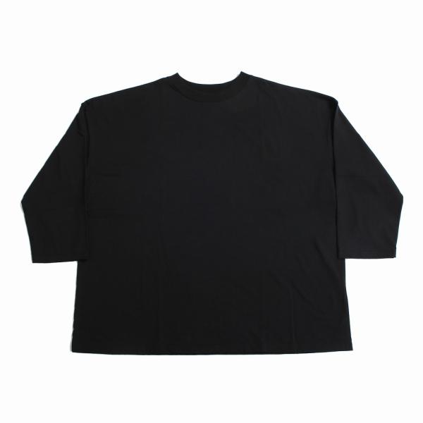 Agreable アグレアーブル カットソー 七分袖 コットン天竺  Tシャツ ブラック