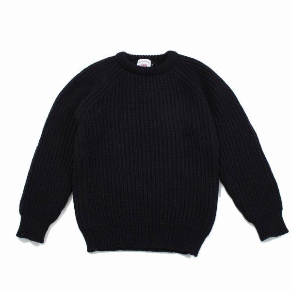 TRADHOUND トラッドハウンド クルーネックニット ブリティッシュウール ラグラン ネイビー ...