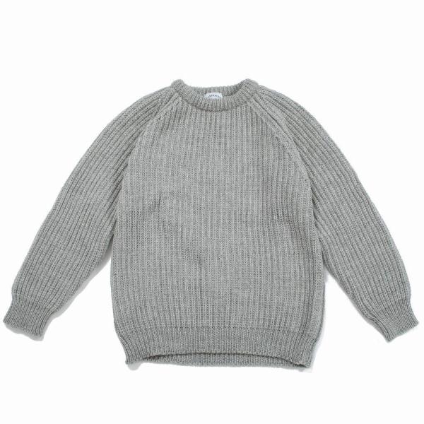 TRADHOUND トラッドハウンド クルーネックニット ブリティッシュウール ラグラン グレー