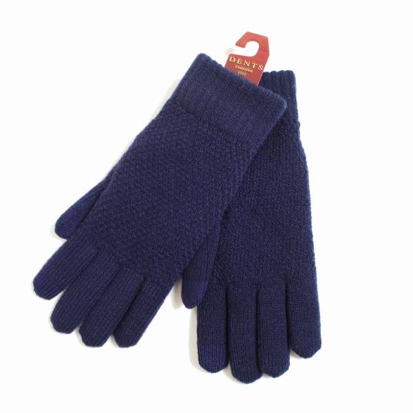 DENTS デンツ ニットグローブ スマホ対応 ボアフリースライナーフリーサイズ インディゴ 5-4...