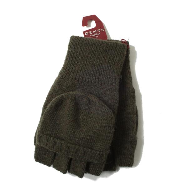 DENTS ウール ニット グローブ ミトンカバー オリーブ 37-0710