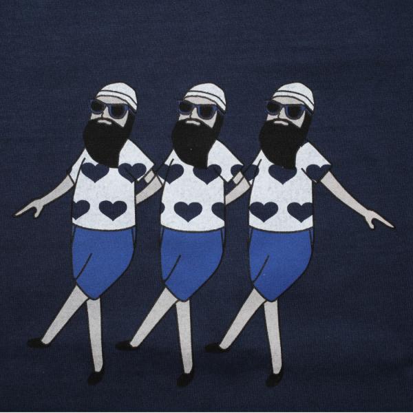 FUN Up Necessary modemdesign ファン おじさん ハート Tシャツ ネイビ...