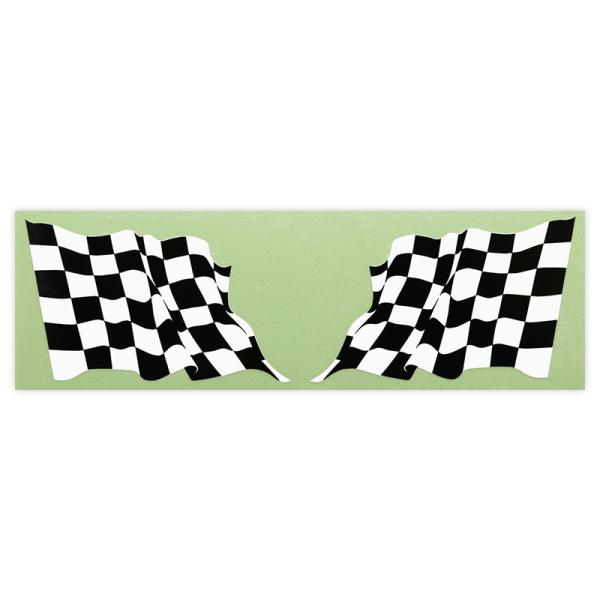 東洋マーク　その他シリーズ　ステッカー　チェッカーフラグ　反転　2枚　Z-3155