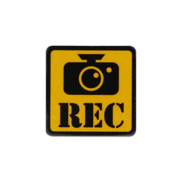 東洋マーク　ドライブレコーダー　ステッカー　REC　小　反射　黄色　Z-3565