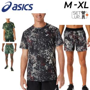 アシックス ランニングウェア メンズ 上下 asics 半袖Tシャツ ５インチショーツ ショートパンツ セットアップ マラソン ジョギング 陸上 /2011C930-2011C931｜apworld