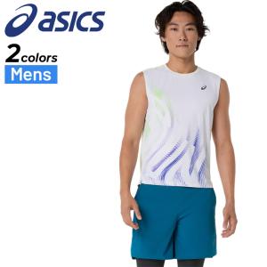 アシックス ノースリーブシャツ メンズ asics ランニング グラフィック スリーブレスシャツ 吸汗速乾 男性 ランニングウェア マラソン トレラン 陸上 /2011D486｜APWORLD