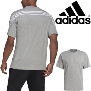 半袖 Tシャツ メンズ/アディダス adidas BIC BACK 3-STRIPES TEE/スポーツウェア トレーニング グレー クルーネック 男性   /AT064-GP9510【a20Qpd】｜apworld