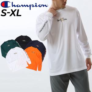長袖Tシャツ メンズ チャンピオン Champion E-MOTION バスケットボール スポーツウェア 吸汗速乾 吸汗 速乾 抗菌防臭 トレーニング 男性 練習着 /C3-WB413
