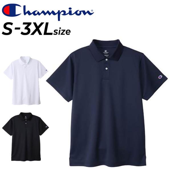 チャンピオン 半袖 ポロシャツ メンズ Champion POLO SHIRT 無地 吸汗速乾 抗菌...