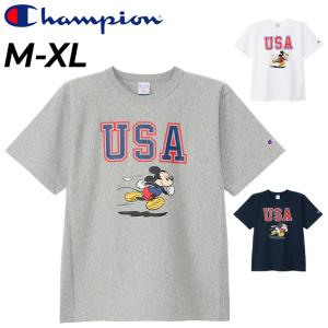 チャンピオン 半袖 Tシャツ メンズ Champion リバースウィーブ ディズニーコラボ Disney ミッキーマウス カジュアル アメカジ キャラクター プリントT /C3-Z360｜APWORLD