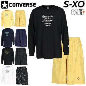 コンバース 長袖Tシャツ ハーフパンツ メンズ 上下 CONVERSE バスケットボール トレーニング スポーツウェア セットアップ 吸汗速乾 男性 /CB232367L-CB232867｜apworld