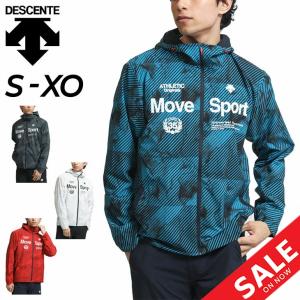 ウインドブレーカー メンズ アウター/デサント DESCENTE 総柄 フーデッドジャケット/トレーニング スポーツウェア 防風 はっ水 保温 運動 男性 秋冬 /DMMUJF30